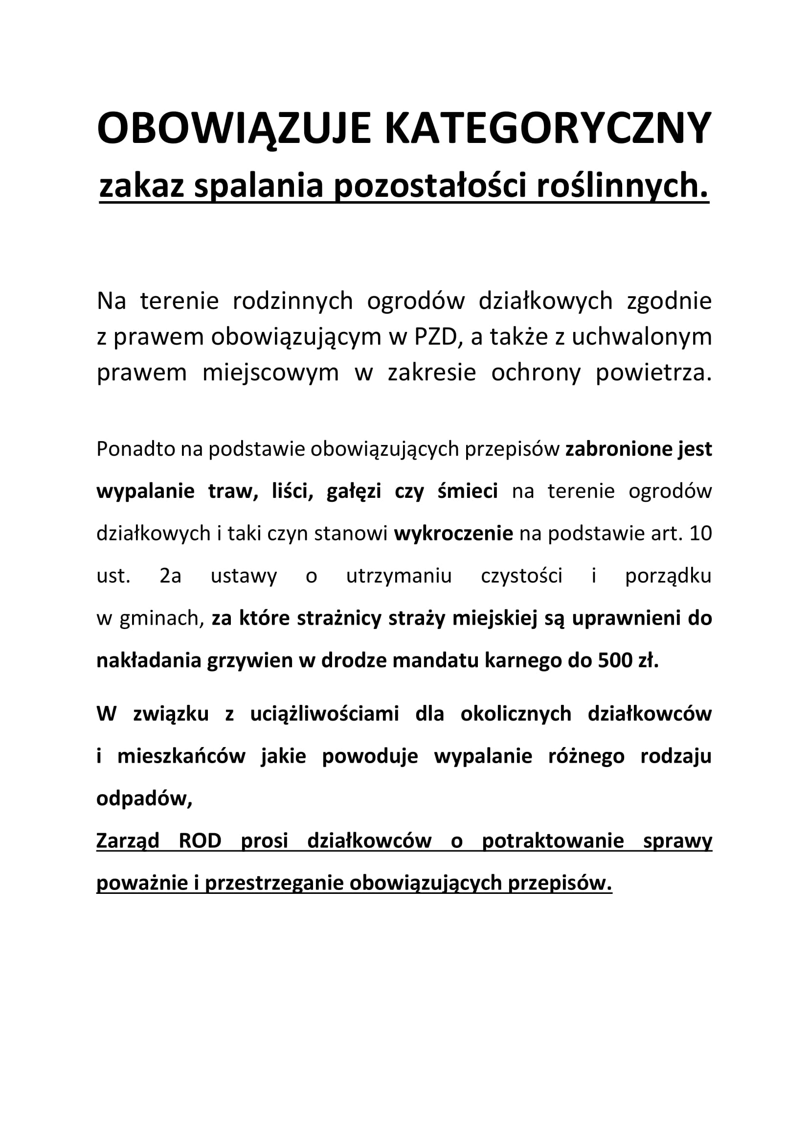 zakaz wypalania